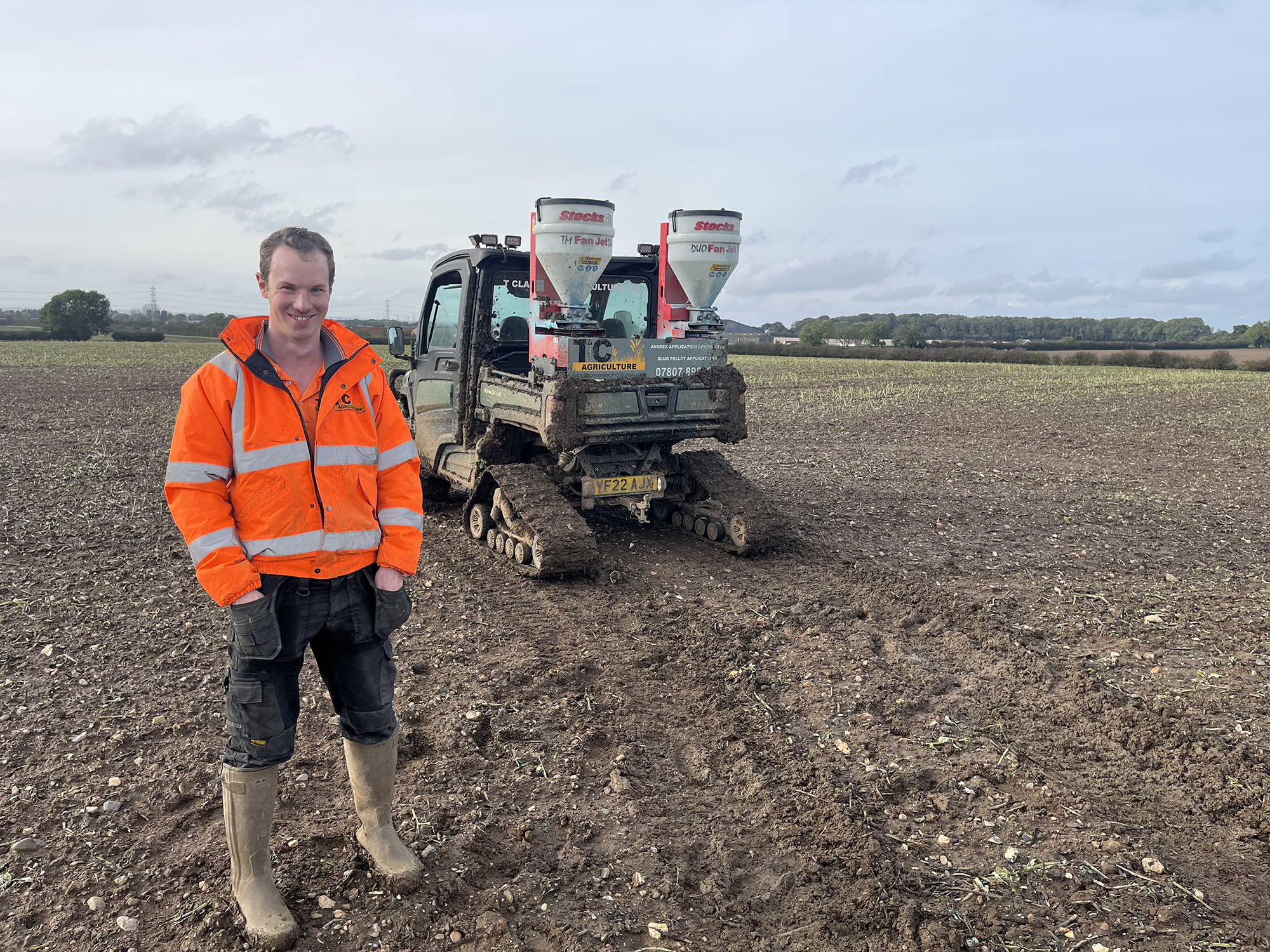 Tim Clappison with his Stocks Ag Fan Jet Duo applicator