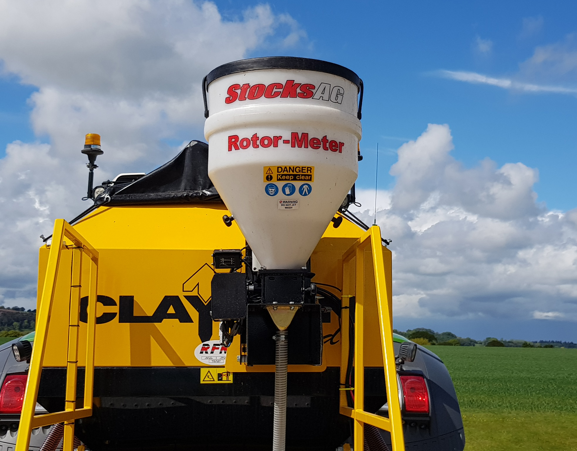 StocksAg Rotor Meter mounted to Claydon Drill