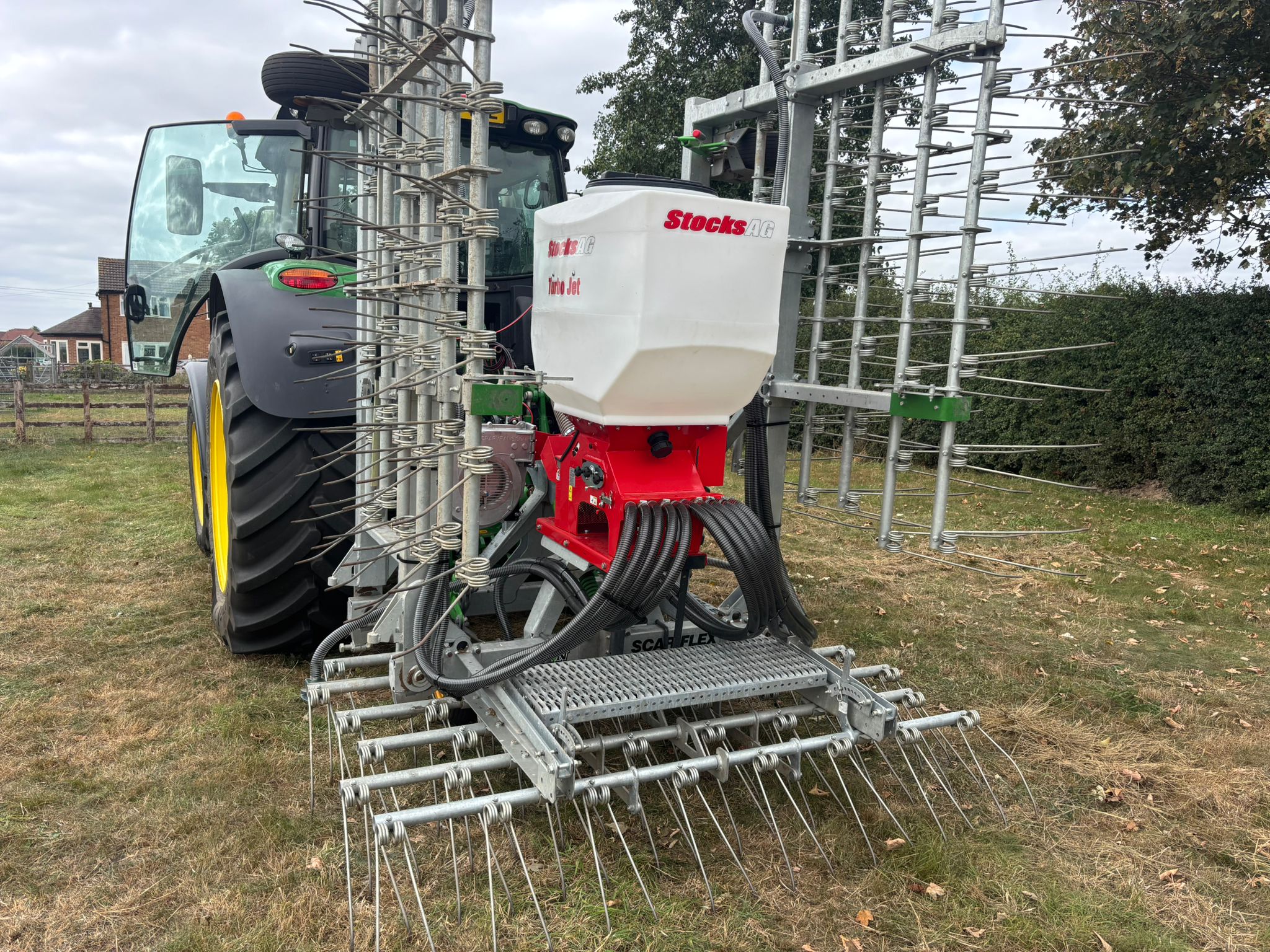 Turbo Jet 10 Hydraulic fitted to folded Grass Harrow